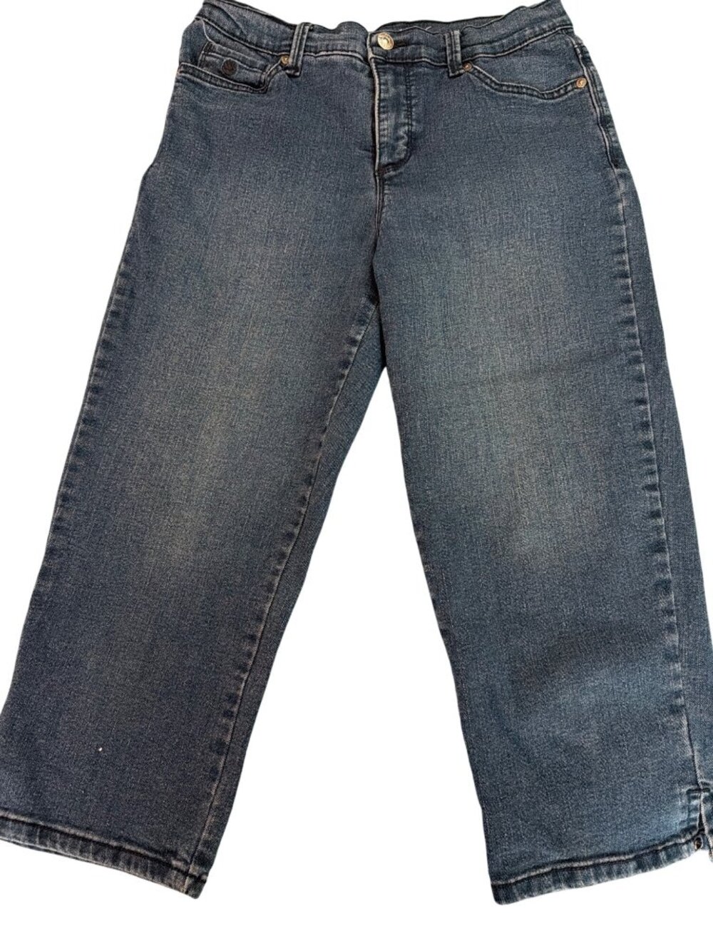 Gloria Vanderbilt Amanda Slimming Capri Jeans Blue Denim Straight Leg Sz 4